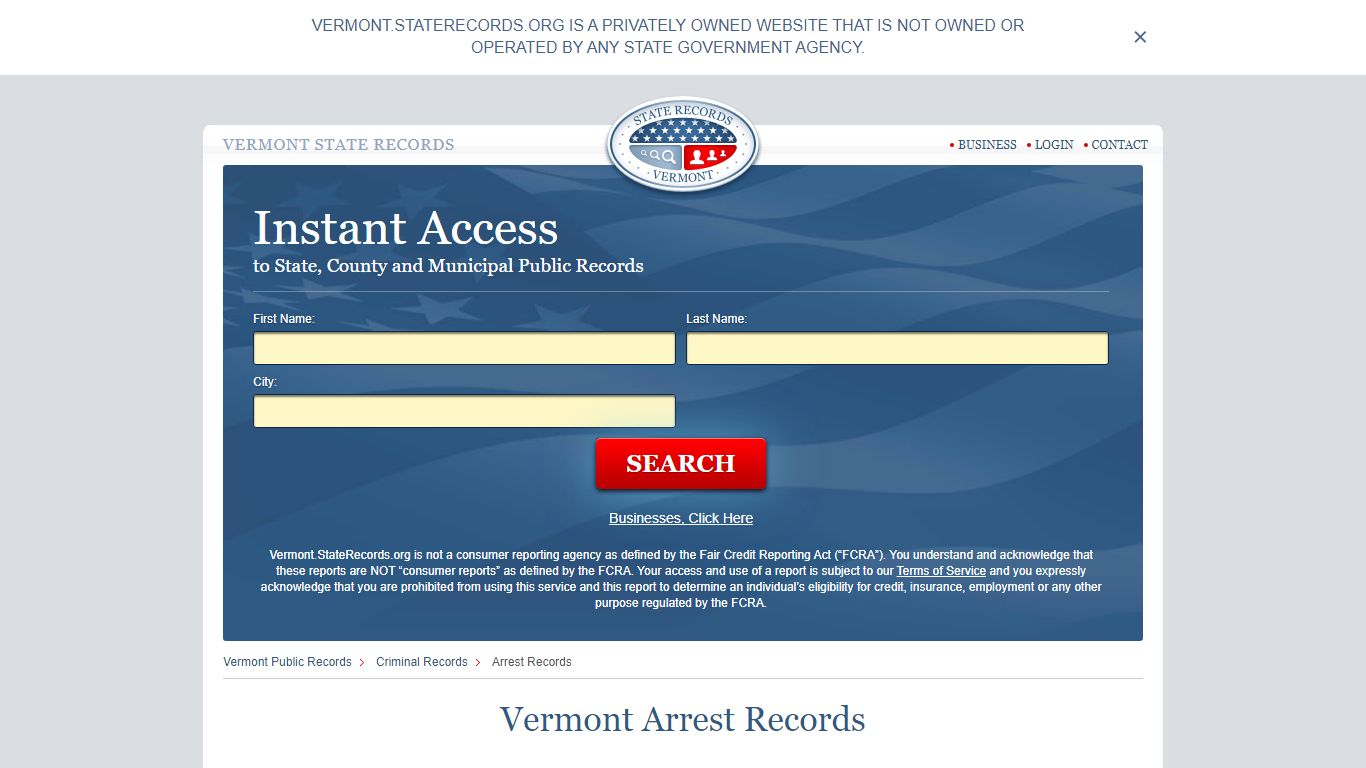 Vermont Arrest Records | StateRecords.org